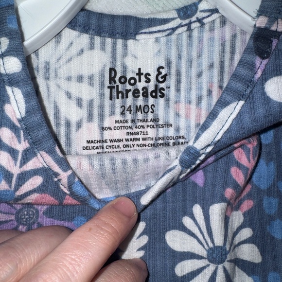 Floral Kids Casual Dress - Purple and Pink - Picture 2 of 6